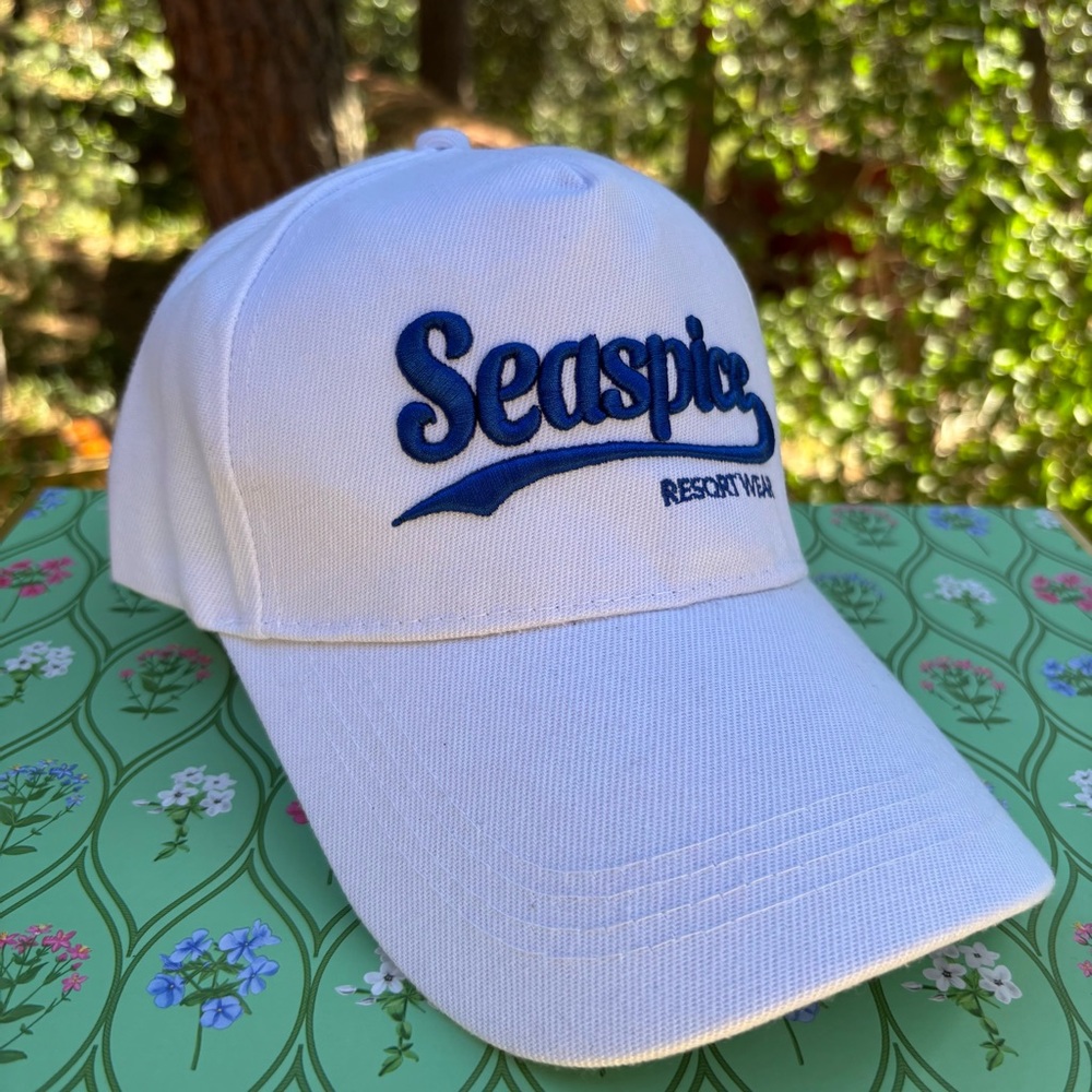 New Seaspice Resort Wear White and Blue Unisex Hat